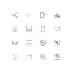 Internet Technologies linear thin icons set. Outlined simple vector icons