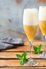 American fizz cocktail with rum and champagne
