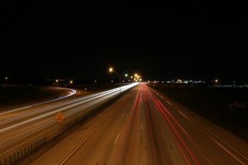 Obraz premium I-95 Facing North at Glades Road in Boca Raton, Florida Night