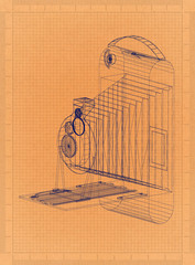 Old Camera - Retro Blueprint