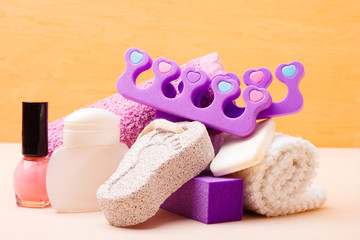 Pedicure accessories set tools closeup