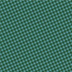 Geometric vector texture: a background of small green-blue squares arranged diagonally. Simple stylish tiles in retro style.