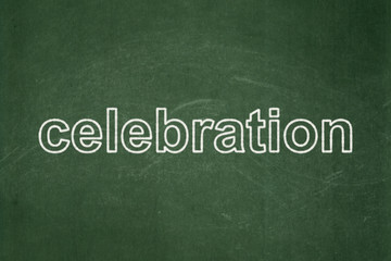 Obraz premium Holiday concept: text Celebration on Green chalkboard background