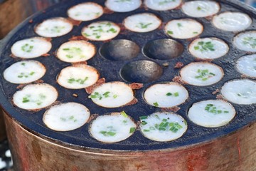 Coconut milk mix sugar and flour