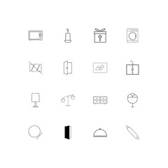 Home Appliances linear thin icons set. Outlined simple vector icons