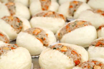 Chinese dumpling pork steamed buns