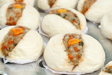Chinese dumpling pork steamed buns