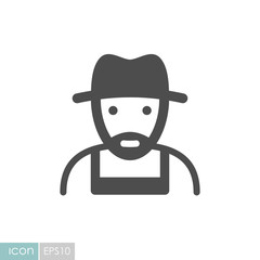 Farmers flat vector icon