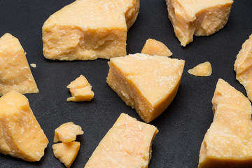 pieces of parmesan or parmigiano cheese