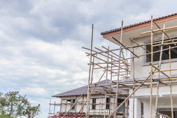 construction residential new house in progress at building site