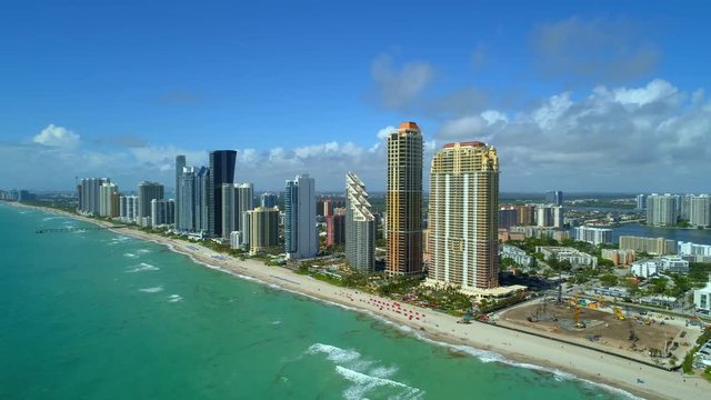Aerial shot Sunny Isles Beach Miami Dade Florida USA 4k