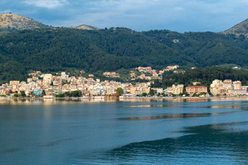 Fototapeta premium igoumenitsa city and harbor greece