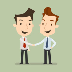 Successful negotiations, Business partners, Handshake between two businessmen, Business concept, Vector illustration