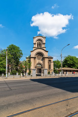 Belgrade, Serbia April 24, 2018: Church of St. Alexander Nevsky. This is a Serbian Orthodox church in the Serbian capital of Belgrade. 