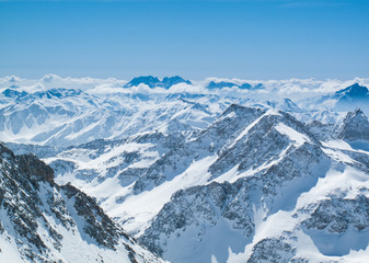 Snowy mountains in Austria