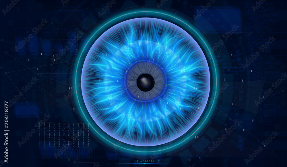 Poster cyber eye, eyeball future technology! security concept background, abstract hi tech digital internet