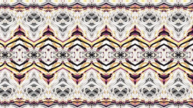 Symmetric abstract retro ornament. Abstract footage in Art Nouveau style. Loop footage.