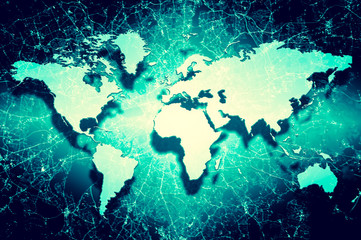 Physical world map illustration. Elements of this image furnishe