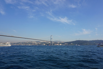 Fototapeta na wymiar View of ocean and bridge crossover