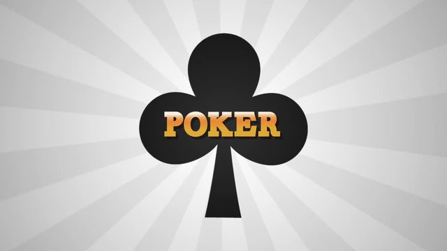 Poker game clover emblem over striped background High Definition animation colorful scenes