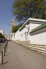 Fototapeta na wymiar Grande Mosquée, rue de Quatrefages à Paris