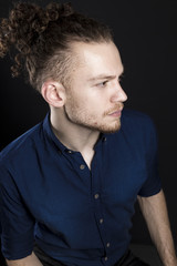 Obraz premium Young ginger man studio portrait