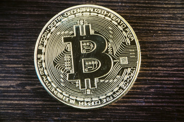 bitcoin coins close up
