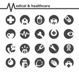 medical and healthcare,inverse style,icon set