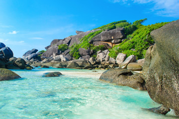 Landscape with rocky beach in Similan national park
