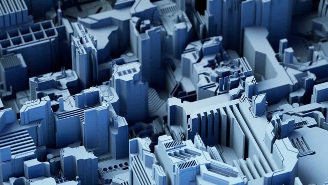 Abstract technological background made of different element printed circuit board and flares. 3d rendering
