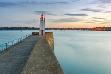 Saint-Malo. A breakwater and a lighthouse.