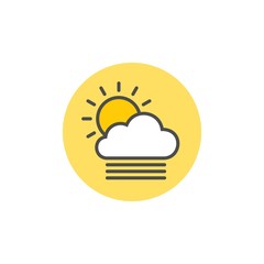 Cloudy with cleavage flat vector icon