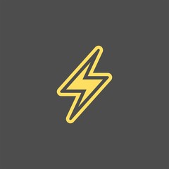 Lightning flat vector icon. Storm flat vector icon