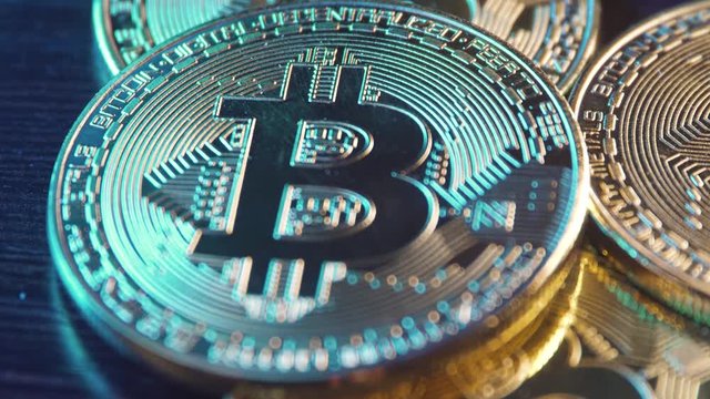 bitcoin coins close up
