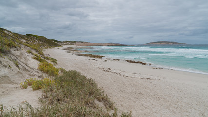 Fototapeta na wymiar Fourth Beach close to Esperance on an overcast day, Western Australia