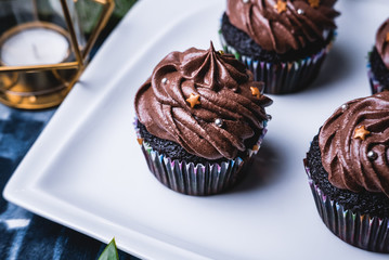 Delicious homemade Chocolate muffin cupcake.