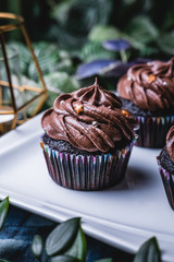 Delicious homemade Chocolate muffin cupcake.