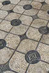 Detail of Chinese garden mosaic floor