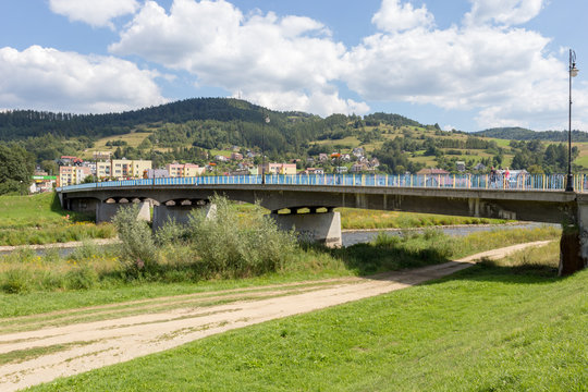 Bridge over Poprad River in Muszyna Zdroj in Poland