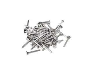 building nails on white background