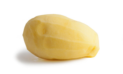 peeled whole potato isolated on a white background