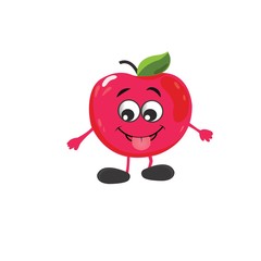 cute apple character vector illustration