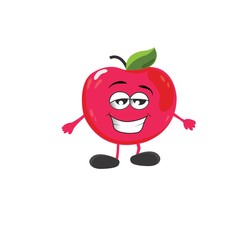 cute apple character vector illustration