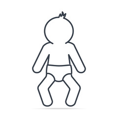 Baby and Diaper icon, simple line icon illustration