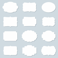 Vector set of blank frames and empty tags