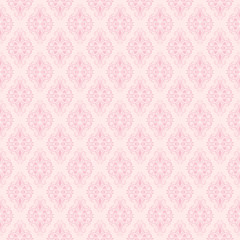 Fototapeta premium Seamless pink damask pattern. Vector illustration