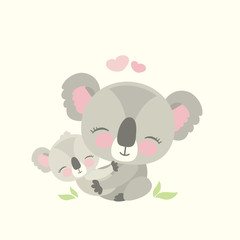 Cute koala bear with child