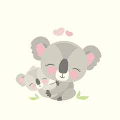 Cute koala bear with child © naum