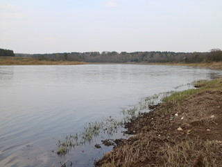 a full-flowing river in the springtime