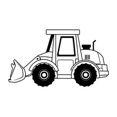 Obraz na płótnie Canvas Construction backhoe vehicle vector illustration graphic design
